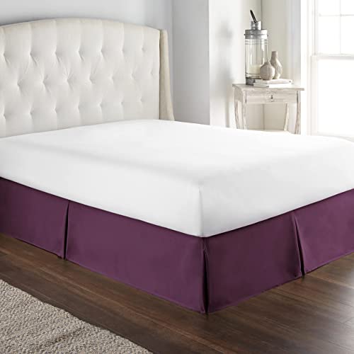 HC Collection Purple California King Bed Skirt - Dust Ruffle w/ 14 Inch Drop - Tailored, Wrinkle & Fade Resistant… - Click to Buy