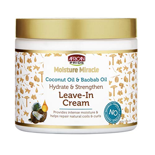 African Pride Moisture Miracle Kokosnuss und Baobab-Öl-Leave-in-Creme, 15 oz