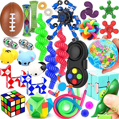 28 Pack Sensory Toys Set, Relieves Stress and Anxiety Fidget Toy for Children Adults, Special Toys Assortment for Birthday Party Favors, Classroom Rewards Prizes, Carnival, Piñata Goodie Bag Fillers - Click to Buy