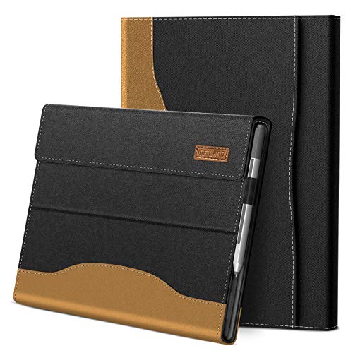 INFILAND Hülle für Microsoft Surface Pro 7 Plus/Pro 7/Pro 6/Pro 5/Pro 4 12.3 Zoll Tablet, Hochwertiges PU-Leder Geschäft Folio Multi-Winkel Ständer Schutzhülle mit Integrierter Tasche, Schwarz - Click to Buy