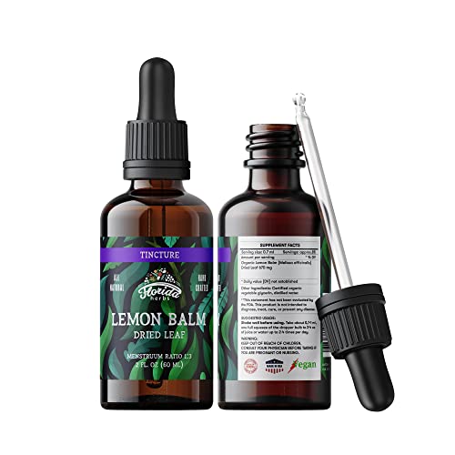 FLORIDA HERBS Lemon Balm Tincture - Organic Lemons Drops - Dried Lemon Balm Made in USA - Non-GMO - Lemon Balm Extract 2 Fl. Oz - Click to Buy