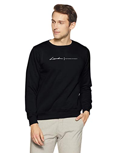 Qube by Fort Collins Men's Cotton Round Neck Sweat Shirt (929241 SMU_Black_M_Black_M) - Click to Buy