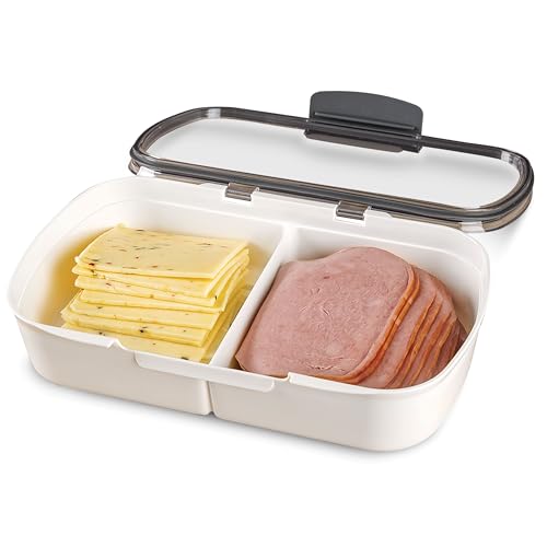 ProKeeper Split Deli Food Storage Container with Air-Tight Silicone Seal and Dry Erase Compatible Lid - Click to Buy
