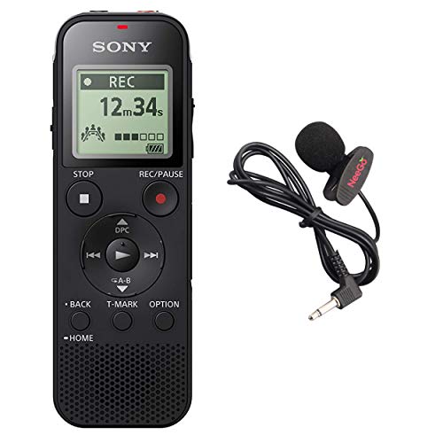 Sony Voice Recorder ICD-PX Series with Built-in Mic and USB, microSD Card Slot Up to 32 GB to Expand Memory, Adjustable Microphone Range, Includes A NeeGo Lavalier Lapel Mic - Click to Buy