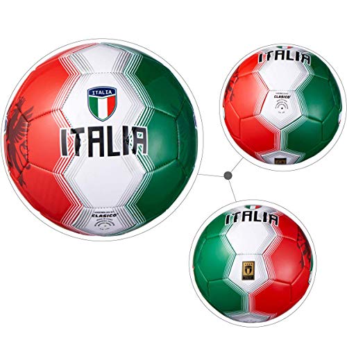 CLASICO Soccer with Free Charge Pump &Needle with Best Soccer Club Italy Nation World Cup Champion Pattern Official Size 5 for Ages 12+ School Boys and Girls Train Sports Ball - Click to Buy