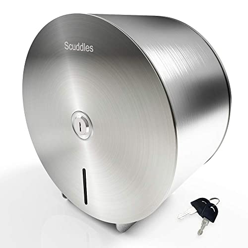 Toilet Paper Dispenser Stainless Steel Commercial Toilet Paper Dispenser Fits Any 9" Tisue Rolls Public Places Offices OR Homes Mounts Quickly 2 Keys & Lock - Click to Buy