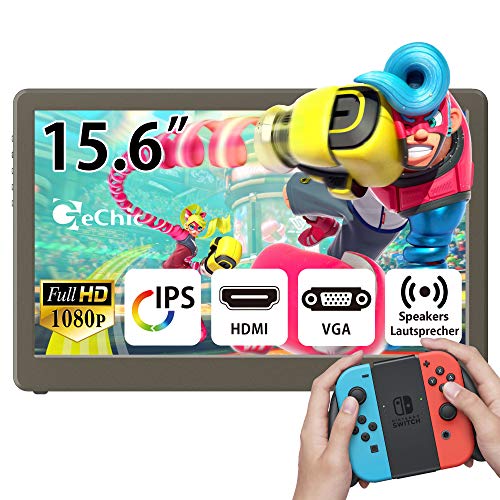 GeChic 1503E 15.6" FHD 1080p Portable Monitor with HDMI, VGA Input, USB Powered, Ultralight Weight, Built-in Speakers - Click to Buy