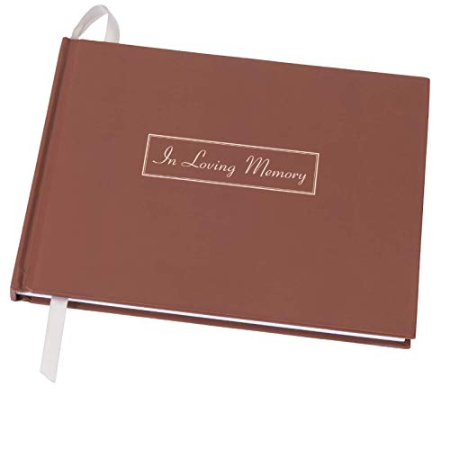 Global Printed Products Funeral Guest Book, 9"x7", Brown - Click to Buy