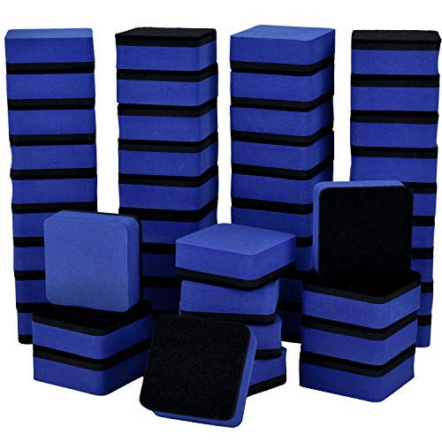 48 Pieces Whiteboard Magnetic Erasers Dry Erase Erasers White board Erasers for Home Classroom Office Use (Blue) - Click to Buy