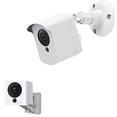 Wyze Camera Wall Mount Bracket 1 Pack, White Weather Proof 360 Degree Protective Adjustable Indoor and Outdoor Mount Cover Case for WyzeCam 1080p Smart Camera and Spot Camera Anti-Sun Glare UV Protect - Click to Buy