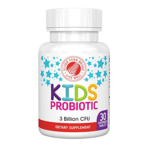 Silver Fern Brand Kids Ultimate Probiotic - 1 Bottle - 30 Chewable Tablets - Sugar & Gluten - Children's Dietary Supplement - DNA & Survivability Verified - Digestive & Immune Support - Click to Buy