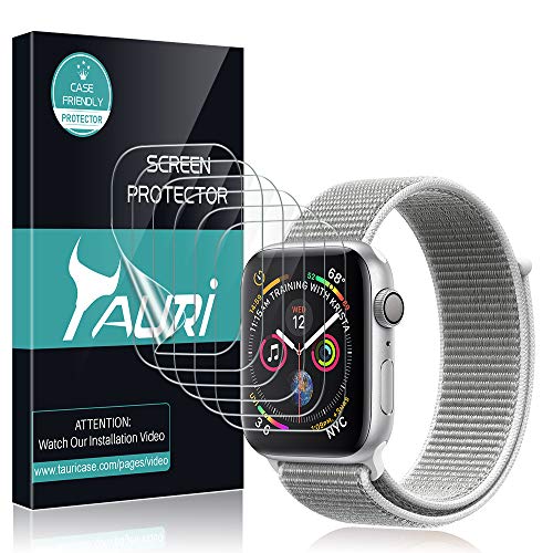 [6-Pack] TAURI for Apple Watch Screen Protector 38mm (Series 3/2/1 Compatible) Full Coverage Liquid Skin Screen Protector Case-Friendly Anti-Bubble HD Flexible Film Lifetime Replacement Warranty - Click to Buy