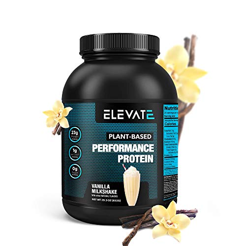 Elevate Plant Based Vegan Protein Powder with High BCAAs and Glutamine, Low Carb Protein Powder Vanilla Milkshake, Non GMO, NO Sugar, Dairy and Soy Free (26 Servings) Nutrition - Click to Buy