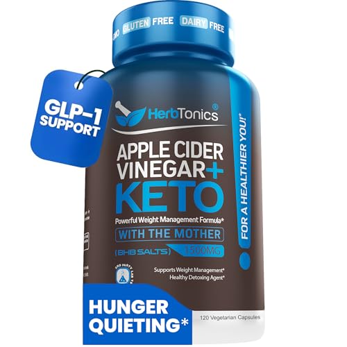 Herbtonics Apple Cider Vinegar with Keto BHB Salts | GLP-1 Weight Loss Supplement | Appetite Suppressant & Fat Burner for Women & Men | ACV Capsules for Weight Management | 120 Count - Click to Buy