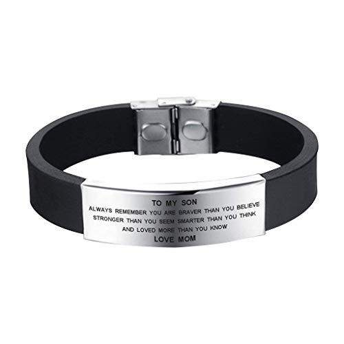 SOUSYOKYO to My Son Always Remember You are Braver Than You Believe Bracelet Love Mom - Click to Buy