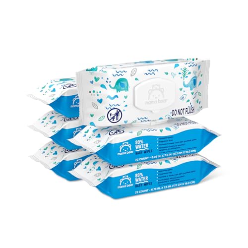 Amazon Brand - Mama Bear 99% Water Based Baby Wipes, Hypoallergenic for Sensitive Skin, Fragrance Free, 432 Count (6 Packs of 72) - Click to Buy