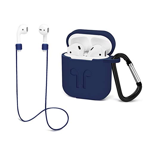 Airpods Protective case with Strap Silicone Cover Keychain Strap for Apple Airpod Accessories - Luxury Blue by GIM - Click to Buy