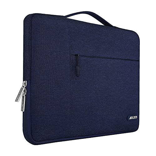 MOSISO Laptop Sleeve Compatible with 13-13.3 inch MacBook Air MacBook Pro Notebook Computer Polyester Multifunctional Briefcase Handbag Carrying Case Cover Bag Navy Blue - Click to Buy