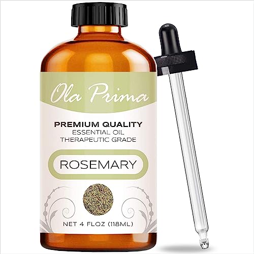 Ola Prima 4oz - Premium Quality Rosemary Essential Oil (4 Ounce Bottle with Dropper) Therapeutic Grade Rosemary Oil - Click to Buy