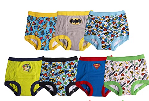 DC Comics Boys' Toddler Success Chart 3PK, 7PK and 10PK Potty Training Pants with Superman, Batman, Wonder Woman and More with Stickers Sizes 2T, 3T, and 4T, Jlb7pk, 2 Years (Pack of 7) - Click to Buy