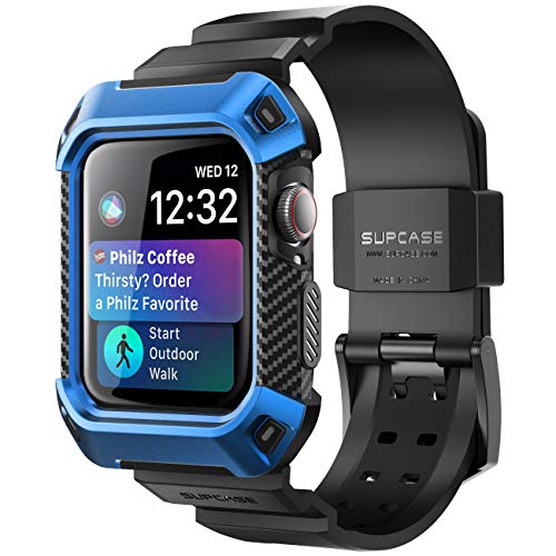 SUPCASE for Apple Watch 9/8/7/6/SE/5/4 45/44mm Case with Band (Unicorn Beetle Pro), [Anti-Scratch] [Bumper Protector] Rugged Men Cover with Adjustable Strap Band for iWatch 9/8/7/6/SE/5/4, Blue