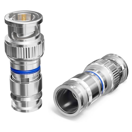 THE CIMPLE CO | BNC Compression Connector for RG6 Coaxial Cable | Solid Construction with High Grade Metals | Male BNC Connectors for CCTV, SDI, HD-SDI, Siamese, Security Camera | Pack of 10 - Click to Buy
