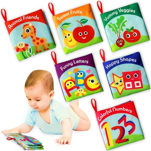 Cloth Books for Babies (Set of 6) - Premium Quality Soft Books for Babies. Touch and Feel Crinkle Paper. Cloth Books for Early Children's Development. - Click to Buy