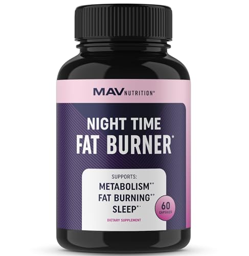 MAV NUTRITION Weight Loss Pills Night Time Fat Burner for Women & Men | Sleep Aid Diet Pills, Appetite Suppressant, Metabolism Boost, Carb Blocker; 60 Count - Click to Buy