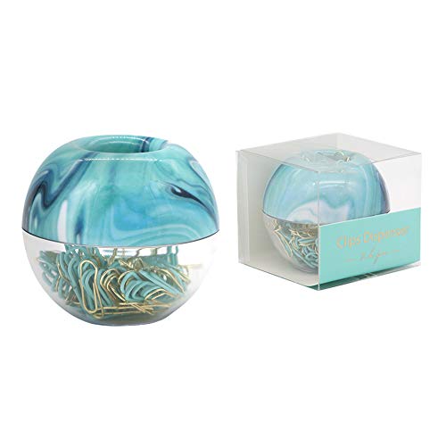100pcs 28mm Mint Green Gold Paper Clips Medium in Ocean Blue Paper Clips Dispensers Holder Paperclips Storage Case for Desk Organizer Accessories (Blue) - Click to Buy