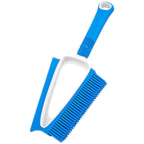 MR.SIGA Soft Bristle Non-scratch Brush/Scrubber, Multi-purpose Pet Hair Removal Brush, Blue & White - Click to Buy