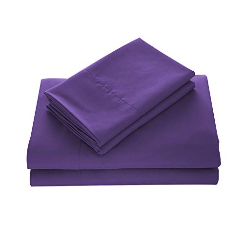 WAVVA Bedding Luxury 4-Pcs Bed Sheets Set- 1800 Deep Pocket, Wrinkle & Fade Resistant Queen Size, Purple, Prism Violet - Click to Buy