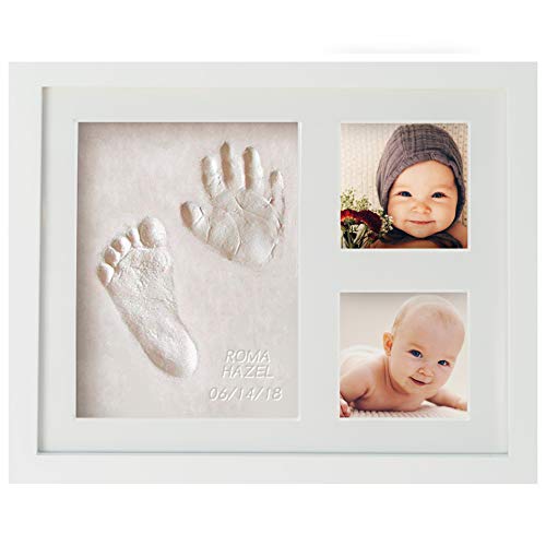 Baby Handprint & Footprint Frame Kit, Clay Casting & Photo Memory Keepsake Frame, Baby Registry Gift & Baby Shower, Baby Boy Gift & Baby Girl Gift | First Impressions by WavHello - Click to Buy