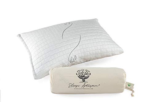 Sleep Artisan Latex Pillow Standard Size Adjustable Bed Pillows With Washable Cover (1) Made in The USA - Click to Buy