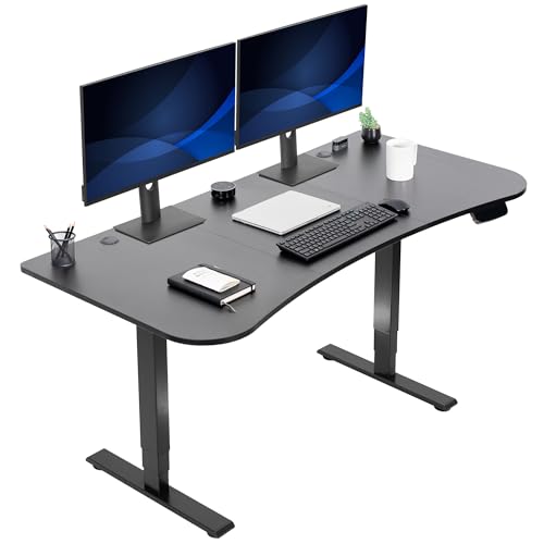 VIVO Electric 63 x 32 in Standing Desk, Memory Height Adjustment, 176 lb Frame Support, 2E Series, Black Top Black Frame, DESK-KIT-2E1B - Click to Buy