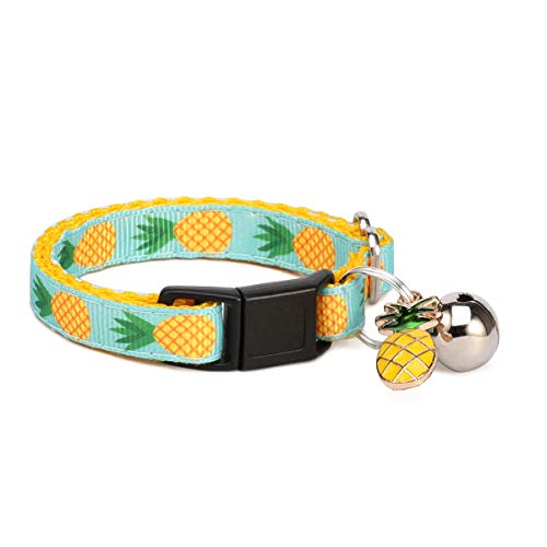 waaag Pet Supplies, (Tropical Pineapple) Cat Collar, Dog Collar, Cat Lead, Dog Lead, Small Dog Collar, Medium Dog Collar, Large Dog Collar (Pet Collar, XXS) - Click to Buy