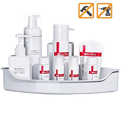 Glendan Corner Shower Caddy Bath Shelf Organizer, White Shower Shelf, Organizer Storage Spice Rack for Kitchen, Bathroom, Toilet- No Drilling (1 Tier) - Click to Buy