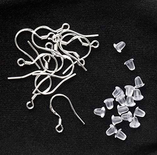 Hollosport 925 Sterling Silver Earring Hooks 12Pairs for Jewelry Making DIY with 50pairs Earring Backs - Click to Buy