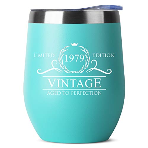 1979 41st Birthday Gifts for Women Men Tumbler | 12 oz Mint Stainless Steel Insulated Tumblers | Anniversary Gift Ideas for Husband Wife Mom Dad | Party Decorations Supplies Him Her Cups - Click to Buy