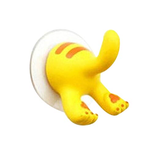 OmkuwlQ Lovely Cartoon Animal Tail Shape Sucker Kitchen Bathroom Wall Hook Strong Vacuum Suction Cup - Click to Buy