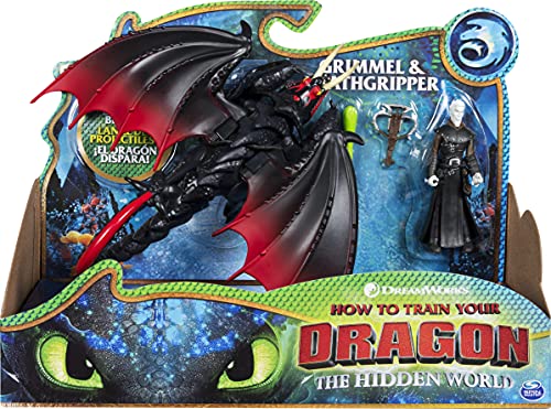 Dreamworks Dragons 6053472 Deathgripper and Grimmel, Dragon with Armored Viking Figure, for Kids Aged 4 and Up - Click to Buy