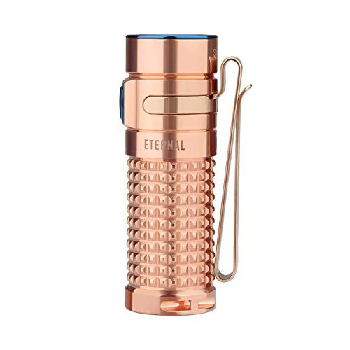 Olight S1R II 1000 lumens High Performance Cool White LED Magnetic USB Rechargeable Limited Edition Solid Copper EDC Flashlight with Rechargeable Battery and Olight Patch (Eternal) - Click to Buy