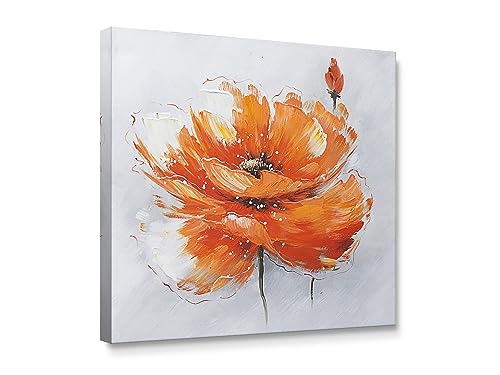 Niwo ART - Orange Poppies, Flower Canvas Wall Art Home Decor,Framed Ready to Hang - Click to Buy