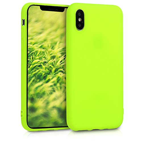 kwmobile Case Compatible with Apple iPhone Xs Case - Soft Slim Protective TPU Silicone Cover - Neon Yellow - Click to Buy
