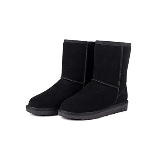 Todens Women Solid Color Keep Warm Flat Heel Short Snow Boots Black - Click to Buy