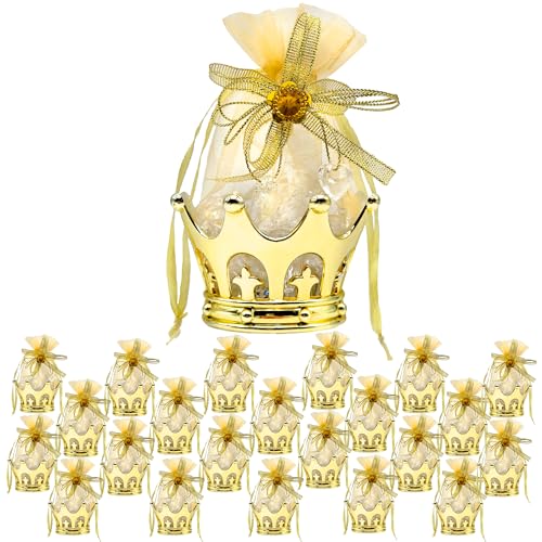 JC HUMMINGBIRD JCHB 24 Pieces Fillable Gold Crown with Flower Pouch Party Favors, - Click to Buy