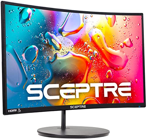 Sceptre Curved 24-inch Gaming Monitor 1080p R1500 98% sRGB HDMI x2 VGA Build-in Speakers, VESA Wall Mount Machine Black (C248W-1920RN Series) - Click to Buy
