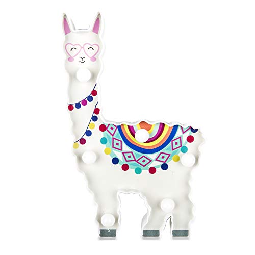 MUMUWIND Llama Sign Lights LED Night Light Baby Alpaca Toys Gifts Wall Decor Desktop Decoration Lamp Battery Operated for Kids,Nursery,Home Decorations Christmas Birthday,Party,Wedding (White Llama) - Click to Buy