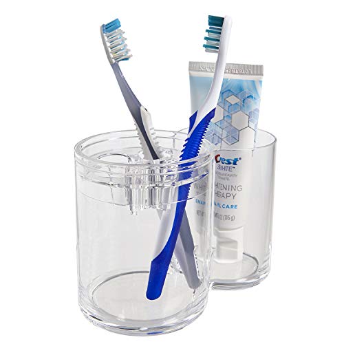 STORi Clear Plastic 5-Slot Toothbrush Holder and Toothpaste Organizer - Click to Buy