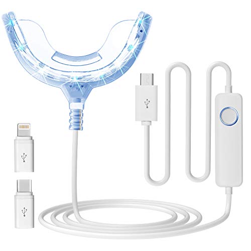 Teth Whitening LED Light PHOBE 16 LED Zähne Whitening Licht Mundwanne Zähne Whitening Enhancer Light Tray Connected with iPhone/Android/Type-C for Home use - Click to Buy