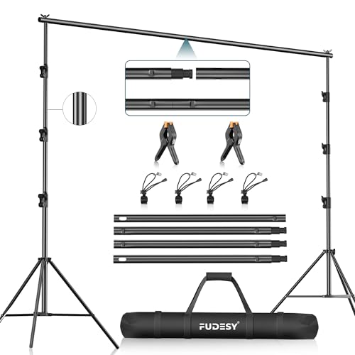 FUDESY Photo Video Studio 10 x 10Ft Heavy Duty Adjustable Backdrop Stand,Background Support System for Photography with Carry Bag, 6 Pcs Clip Clamps - Click to Buy
